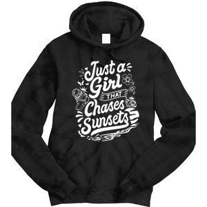 Just A Girl That Chases Sunsets, Photographer Premium Tie Dye Hoodie