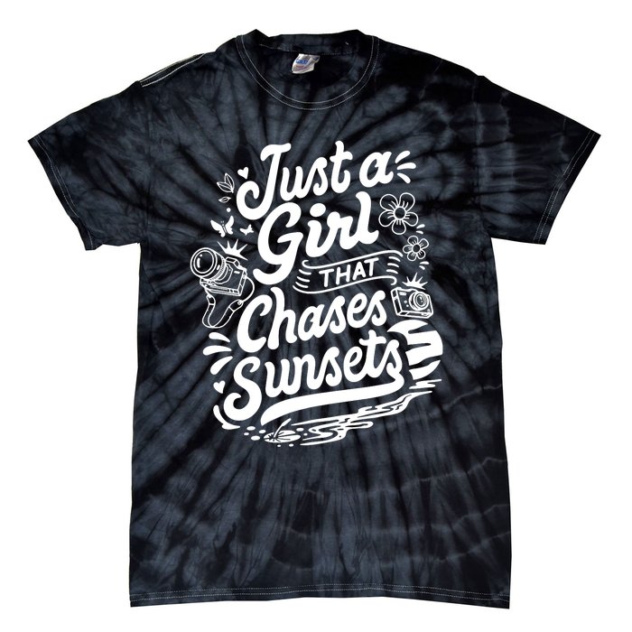 Just A Girl That Chases Sunsets, Photographer Premium Tie-Dye T-Shirt