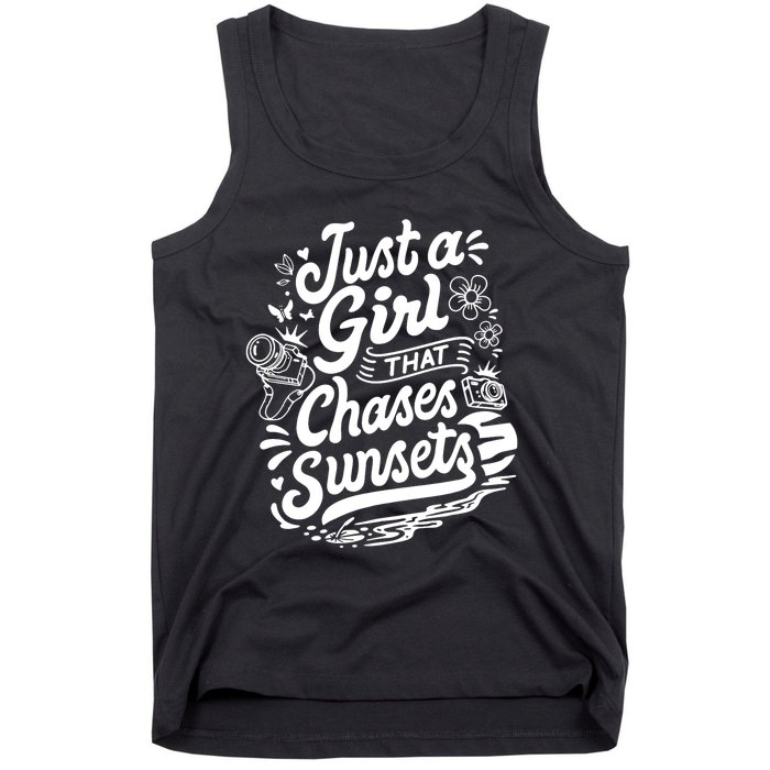 Just A Girl That Chases Sunsets, Photographer Premium Tank Top