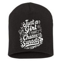 Just A Girl That Chases Sunsets, Photographer Premium Short Acrylic Beanie