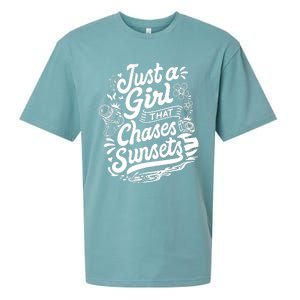 Just A Girl That Chases Sunsets, Photographer Premium Sueded Cloud Jersey T-Shirt