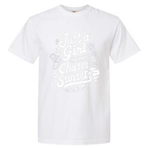 Just A Girl That Chases Sunsets, Photographer Premium Garment-Dyed Heavyweight T-Shirt