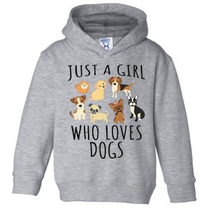 Just A Girl Who Loves Dogs Funny Puppy Toddler Hoodie