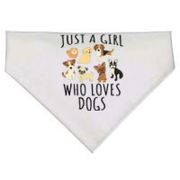 Just A Girl Who Loves Dogs Funny Puppy USA-Made Doggie Bandana