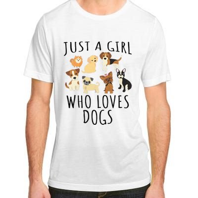 Just A Girl Who Loves Dogs Funny Puppy Adult ChromaSoft Performance T-Shirt