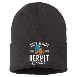 Just A Girl Who Loves Hermit Crabs Sustainable Knit Beanie