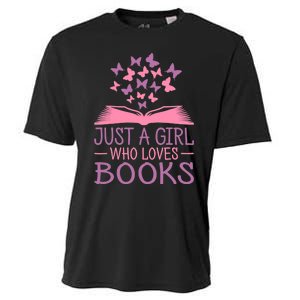 Just A Girl Who Loves Books Lovers Wo Book Worm Reading Cooling Performance Crew T-Shirt