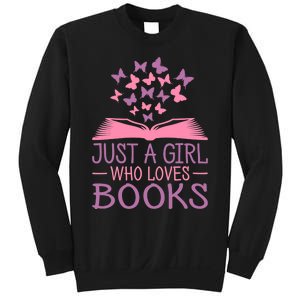 Just A Girl Who Loves Books Lovers Wo Book Worm Reading Sweatshirt