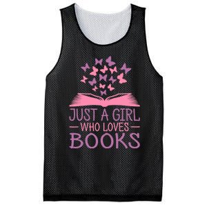 Just A Girl Who Loves Books Lovers Wo Book Worm Reading Mesh Reversible Basketball Jersey Tank