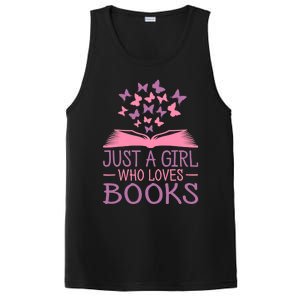 Just A Girl Who Loves Books Lovers Wo Book Worm Reading PosiCharge Competitor Tank