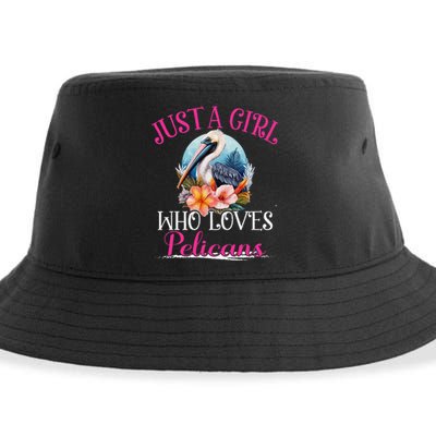 Just A Girl Who Loves Pelicans Bird For Women Sustainable Bucket Hat