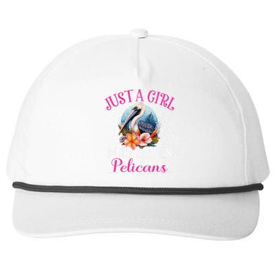 Just A Girl Who Loves Pelicans Bird For Women Snapback Five-Panel Rope Hat