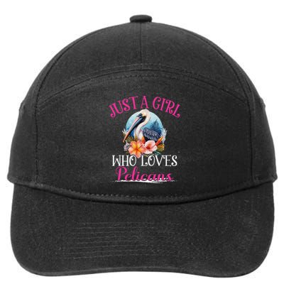 Just A Girl Who Loves Pelicans Bird For Women 7-Panel Snapback Hat