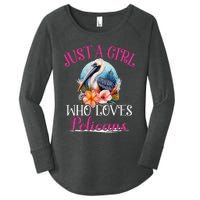 Just A Girl Who Loves Pelicans Bird For Women Women's Perfect Tri Tunic Long Sleeve Shirt