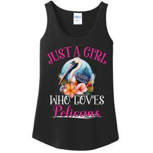 Just A Girl Who Loves Pelicans Bird For Women Ladies Essential Tank