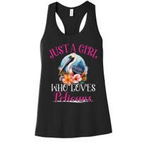 Just A Girl Who Loves Pelicans Bird For Women Women's Racerback Tank