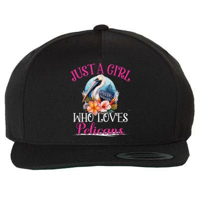 Just A Girl Who Loves Pelicans Bird For Women Wool Snapback Cap