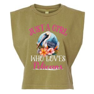 Just A Girl Who Loves Pelicans Bird For Women Garment-Dyed Women's Muscle Tee