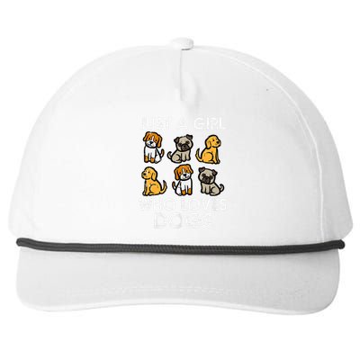 Just A Girl Who Loves Dogs Cute Pet Dog Snapback Five-Panel Rope Hat