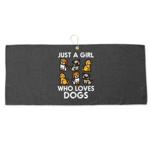 Just A Girl Who Loves Dogs Cute Pet Dog Large Microfiber Waffle Golf Towel