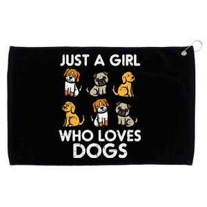 Just A Girl Who Loves Dogs Cute Pet Dog Grommeted Golf Towel