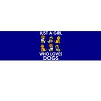 Just A Girl Who Loves Dogs Cute Pet Dog Bumper Sticker