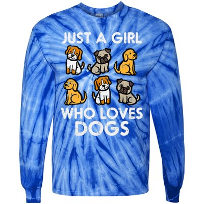 Just A Girl Who Loves Dogs Cute Pet Dog Tie-Dye Long Sleeve Shirt