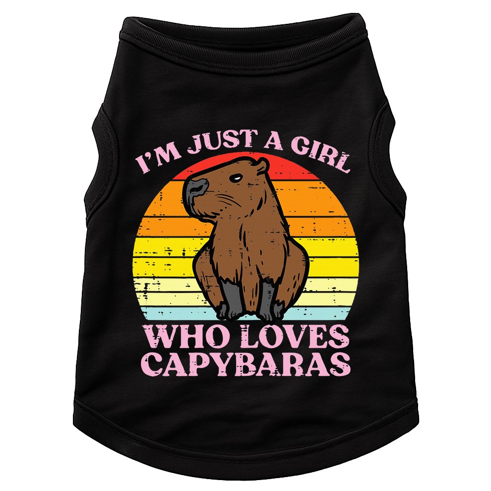 Just A Girl Who Loves Capybaras Retro Capy Rodent Doggie Tank