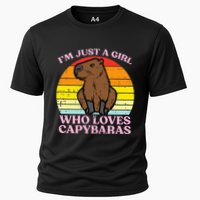 Just A Girl Who Loves Capybaras Retro Capy Rodent Cooling Performance Crew T-Shirt
