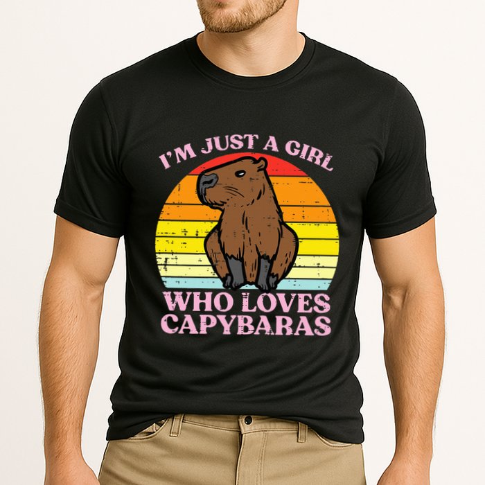 Just A Girl Who Loves Capybaras Retro Capy Rodent Cooling Performance Crew T-Shirt