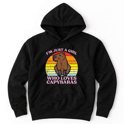 Just A Girl Who Loves Capybaras Retro Capy Rodent Hoodie