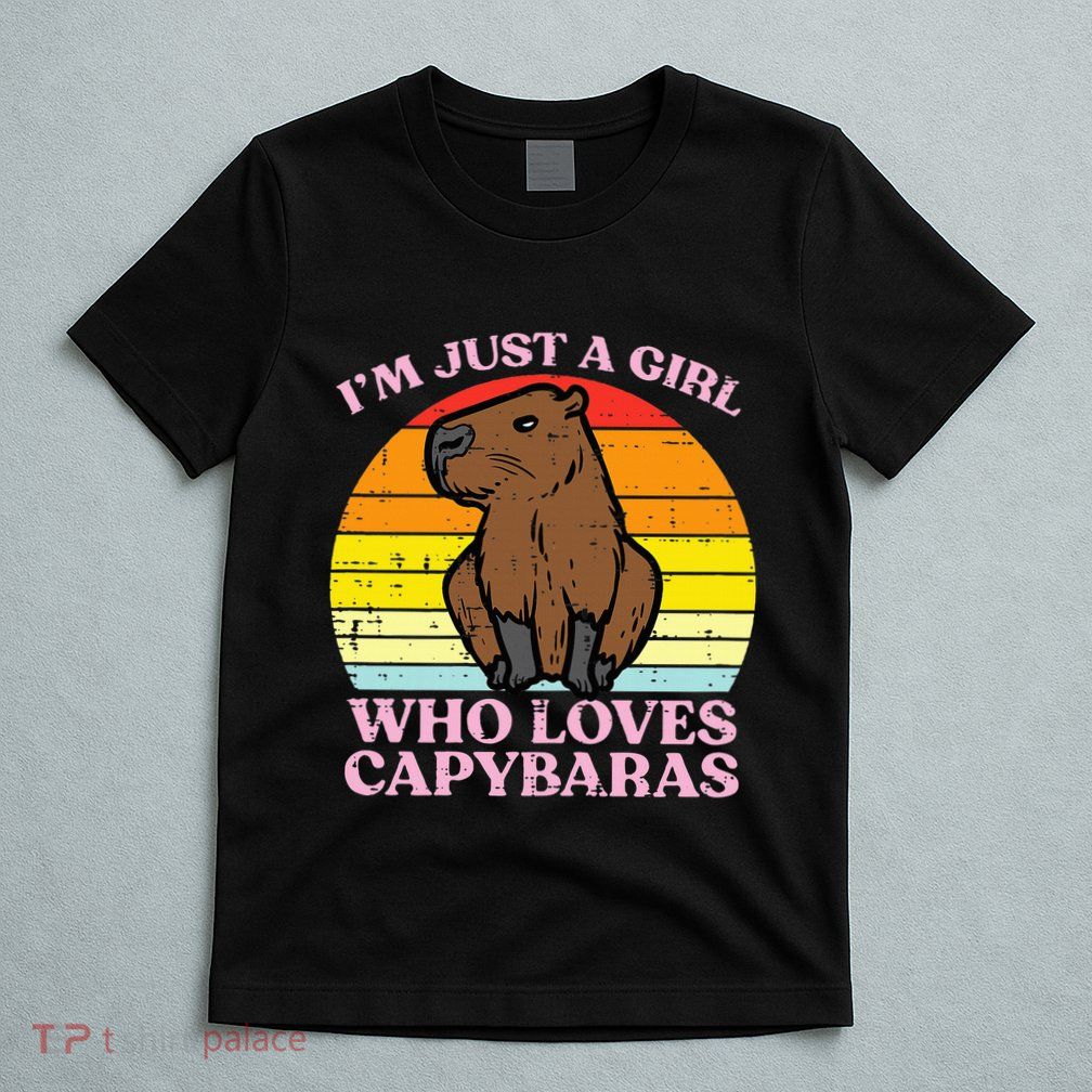 Just A Girl Who Loves Capybaras Retro Capy Rodent T-Shirt