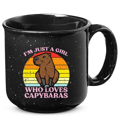 Just A Girl Who Loves Capybaras Retro Capy Rodent 15oz Campfire Ceramic Mug