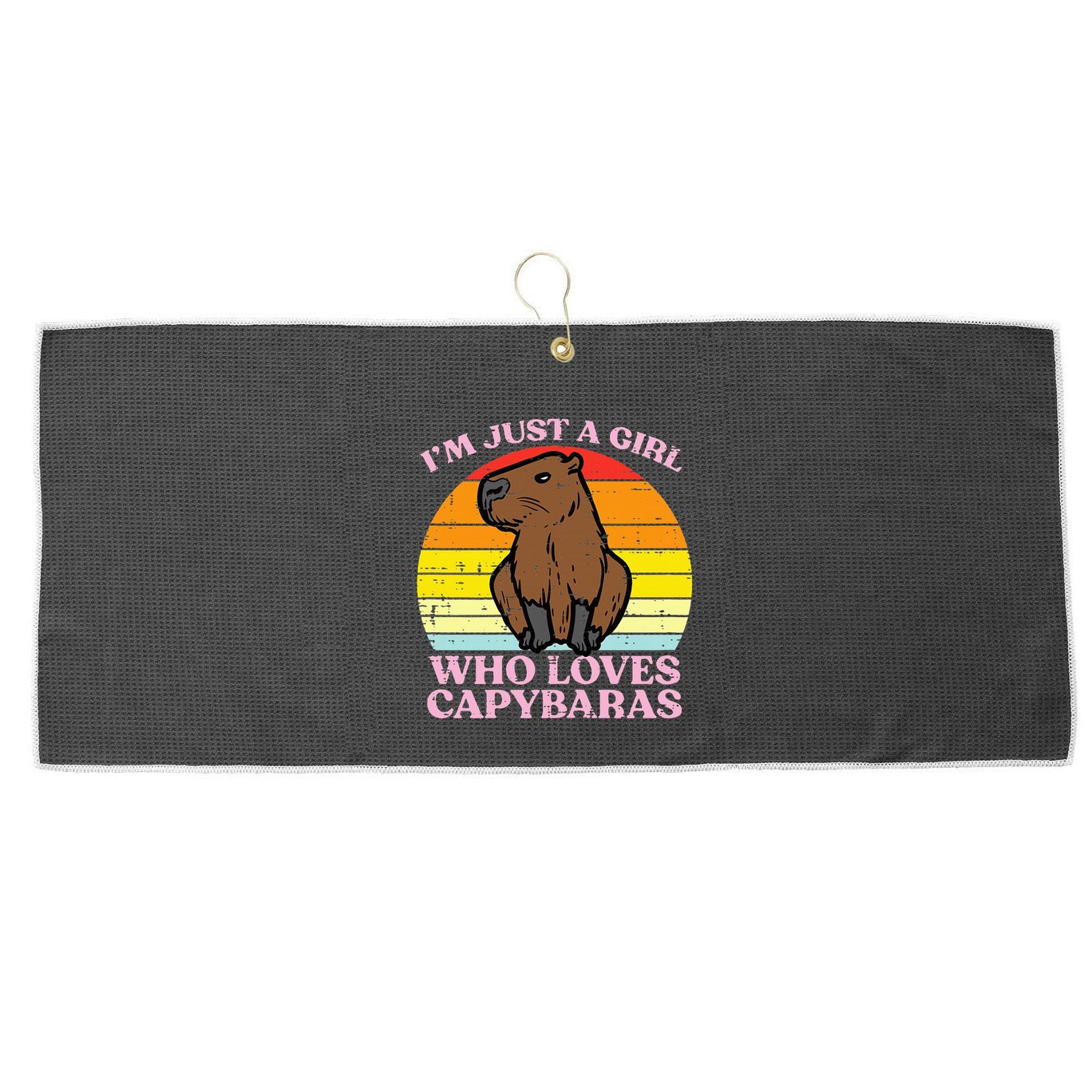 Just A Girl Who Loves Capybaras Retro Capy Rodent Large Microfiber Waffle Golf Towel
