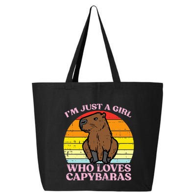 Just A Girl Who Loves Capybaras Retro Capy Rodent 25L Jumbo Tote