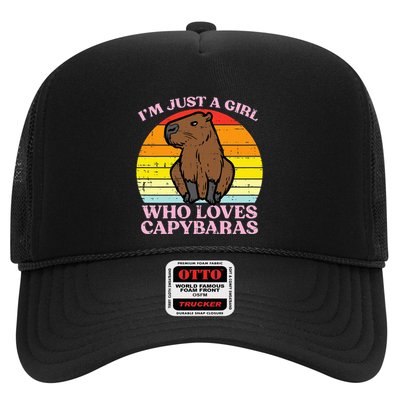 Just A Girl Who Loves Capybaras Retro Capy Rodent Trucker Hat