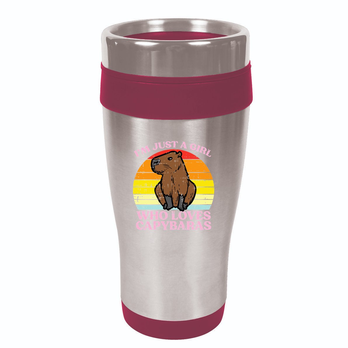 Just A Girl Who Loves Capybaras Retro Capy Rodent 16oz Travel Tumbler