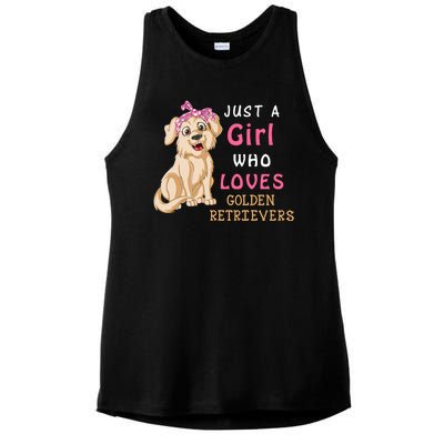 Just A Girl Who Loves Golden RetriverS Ladies PosiCharge Tri-Blend Wicking Tank