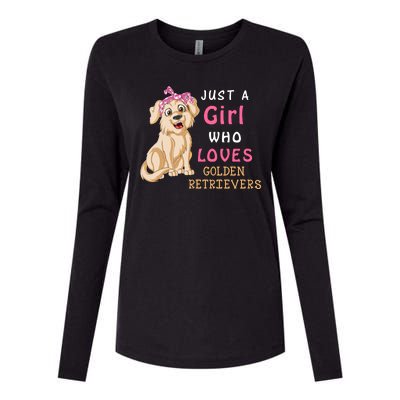 Just A Girl Who Loves Golden RetriverS Womens Cotton Relaxed Long Sleeve T-Shirt