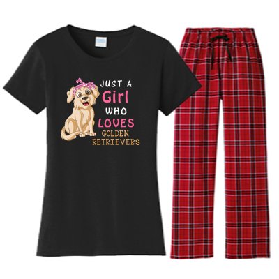 Just A Girl Who Loves Golden RetriverS Women's Flannel Pajama Set