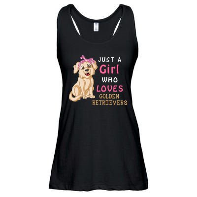 Just A Girl Who Loves Golden RetriverS Ladies Essential Flowy Tank