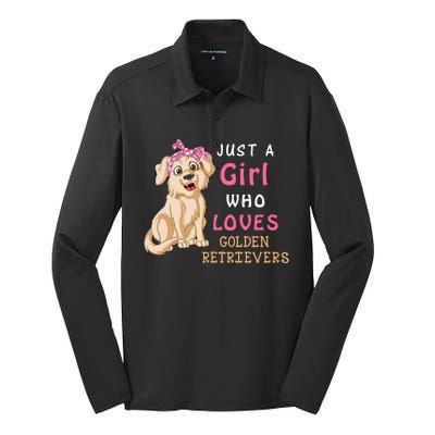 Just A Girl Who Loves Golden RetriverS Silk Touch Performance Long Sleeve Polo