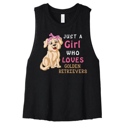 Just A Girl Who Loves Golden RetriverS Women's Racerback Cropped Tank