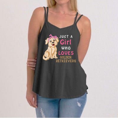 Just A Girl Who Loves Golden RetriverS Women's Strappy Tank