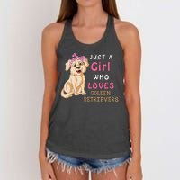 Just A Girl Who Loves Golden RetriverS Women's Knotted Racerback Tank