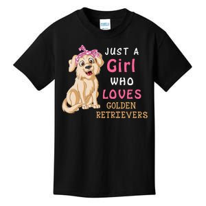 Just A Girl Who Loves Golden RetriverS Kids T-Shirt