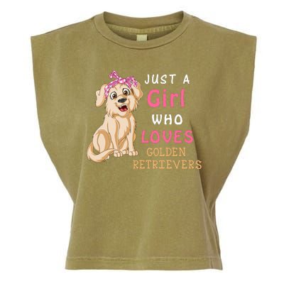 Just A Girl Who Loves Golden RetriverS Garment-Dyed Women's Muscle Tee