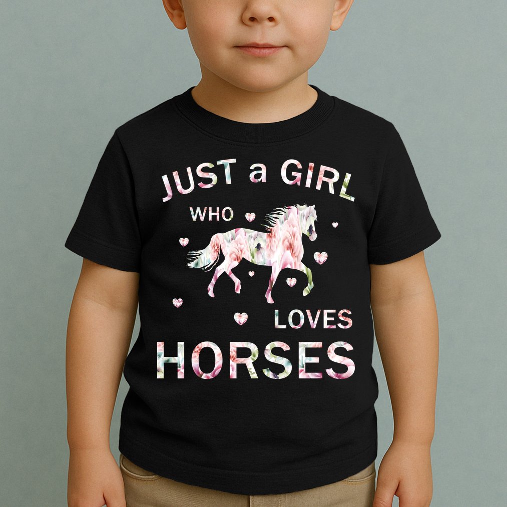 JUST A GIRL WHO LOVEs Horses Toddler T-Shirt