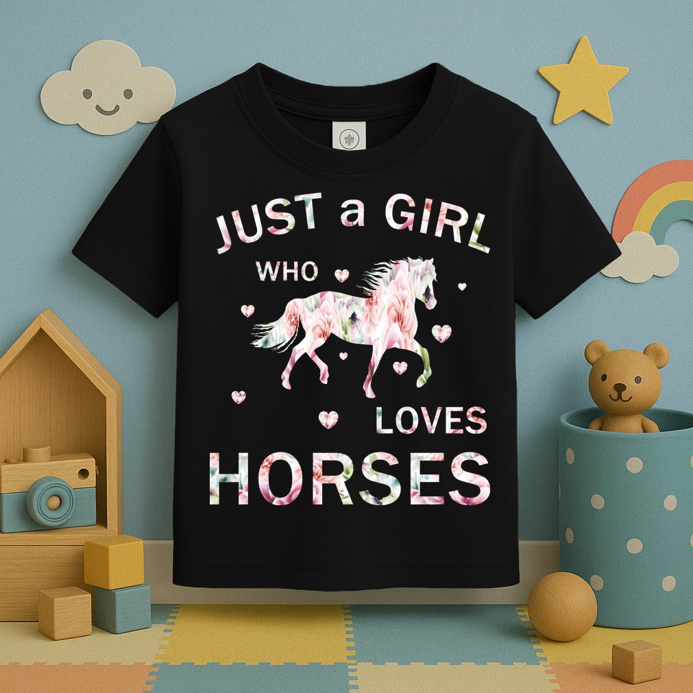 JUST A GIRL WHO LOVEs Horses Toddler T-Shirt
