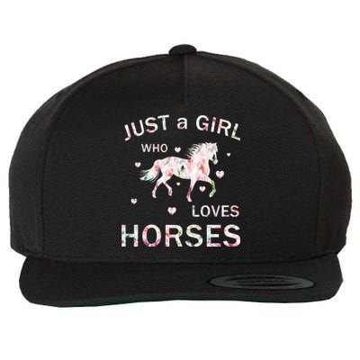 JUST A GIRL WHO LOVEs Horses Wool Snapback Cap